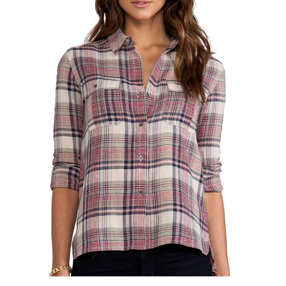 James Perse plaid shirt. Size 2.